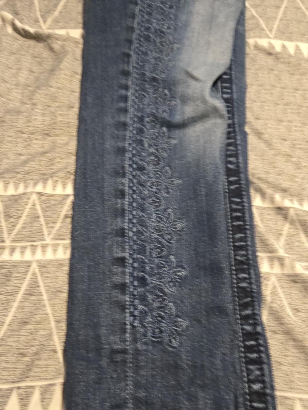 Miss Me Indigo Straight Leg Jeans with Embroidered Side Detail